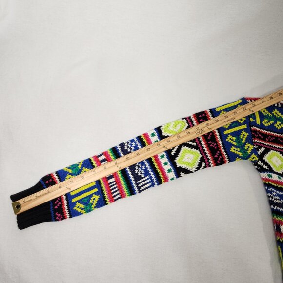 LAUREN Unisex Multicolor Geo-Motif Cotton-Linen Crewneck Sweater Size XS Ex. Con - Picture 16 of 16